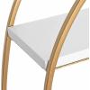 imageKate and Laurel Sequoia Modern Round Wall Shelf 24quot Diameter White and Gold Contemporary Glam 2Tier Floating Shelf DecorWhiteGold
