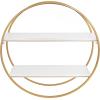 imageKate and Laurel Sequoia Modern Round Wall Shelf 24quot Diameter White and Gold Contemporary Glam 2Tier Floating Shelf DecorWhiteGold