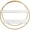 imageKate and Laurel Sequoia Modern Round Wall Shelf 24quot Diameter White and Gold Contemporary Glam 2Tier Floating Shelf DecorWhiteGold
