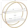 imageKate and Laurel Sequoia Modern Round Wall Shelf 24quot Diameter White and Gold Contemporary Glam 2Tier Floating Shelf DecorWhiteGold