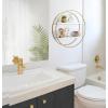 imageKate and Laurel Sequoia Modern Round Wall Shelf 24quot Diameter White and Gold Contemporary Glam 2Tier Floating Shelf DecorWhiteGold