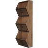 imageKate and Laurel Burdock Rustic Wood and Metal Wall Vertical Storage Pockets BrownRustic Brown