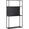 imageKate and Laurel Nomi Modern Metal Bathroom Wall Shelf 18 x 6 x 32 Black Contemporary Sleek Tiered Metal Shelves for Wall Decor Display and OverTheToilet StorageBlack