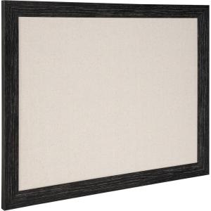 imageDesignOvation Beatrice Framed Linen Fabric Pinboard 27x33 White Rustic Wall OrganizationBlack