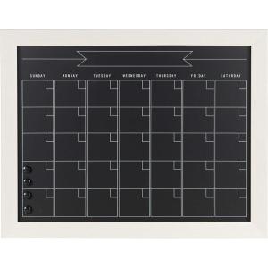 imageDesignOvation Beatrice Framed Magnetic Chalkboard Monthly Calendar 18x27 Walnut BrownWhite