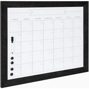imageDesignOvation Beatrice Framed Magnetic Dry Erase Monthly Calendar 23x29 Walnut BrownBlack