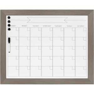 imageDesignOvation Beatrice Framed Magnetic Dry Erase Monthly Calendar 23x29 Walnut BrownGray
