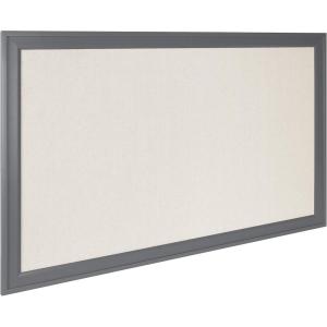 imageDesignOvation Bosc Transitional Fabric Pinboard 275quot x 435quot Gray Ready to Use Linen Bulletin Board for Wall