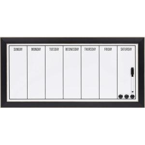 imageDesignOvation Wyeth Framed Magnetic Dry Erase Weekly Calendar Black