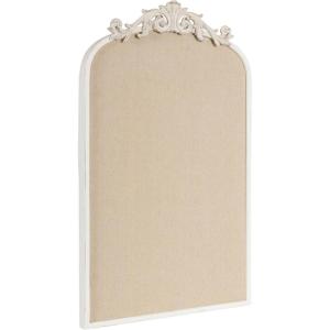 imageKate and Laurel Arendahl Arch Pinboard 13 x 25 Silver Framed Arched Ornate Vintage Cork Board for Use as Motivational Vision Board or Wall OrganizerWhite