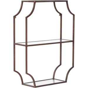 imageKate and Laurel Ciel Glam Geometric Wall Shelf 18 x 24 White Decorative Shelves for Use as OverThe Toilet Storage or Bedroom Display ShelvingBronze
