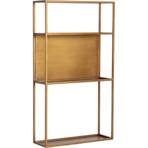 imageKate and Laurel Nomi Modern Metal Bathroom Wall Shelf 18 x 6 x 32 Black Contemporary Sleek Tiered Metal Shelves for Wall Decor Display and OverTheToilet StorageGold