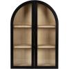 imageKate and Laurel Arcott Modern Arch Wall Cabinet 21 x 8 x 30 Natural Wood and White Transitional Arched Cabinet for Use as OverTheToilet Storage or Living Room Storage CabinetBlack