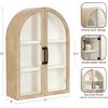 imageKate and Laurel Arcott Modern Arch Wall Cabinet 21 x 8 x 30 Natural Wood and White Transitional Arched Cabinet for Use as OverTheToilet Storage or Living Room Storage CabinetWhite