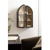 imageKate and Laurel Arcott Modern Arch Wall Cabinet 21 x 8 x 30 Natural Wood and White Transitional Arched Cabinet for Use as OverTheToilet Storage or Living Room Storage CabinetBlack