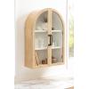 imageKate and Laurel Arcott Modern Arch Wall Cabinet 21 x 8 x 30 Natural Wood and White Transitional Arched Cabinet for Use as OverTheToilet Storage or Living Room Storage CabinetWhite