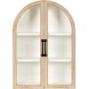 imageKate and Laurel Arcott Modern Arch Wall Cabinet 21 x 8 x 30 Natural Wood and White Transitional Arched Cabinet for Use as OverTheToilet Storage or Living Room Storage CabinetWhite