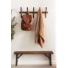 imageKate and Laurel Eland Modern FiveHook Wall Hanging Coat Rack 30 x 4 x 12 Walnut Brown Decorative Wood Coat Rack Wall Mount for Use as Entryway Storage or Mudroom Hooks