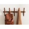 imageKate and Laurel Eland Modern FiveHook Wall Hanging Coat Rack 30 x 4 x 12 Walnut Brown Decorative Wood Coat Rack Wall Mount for Use as Entryway Storage or Mudroom Hooks