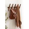imageKate and Laurel Eland Modern FiveHook Wall Hanging Coat Rack 30 x 4 x 12 Walnut Brown Decorative Wood Coat Rack Wall Mount for Use as Entryway Storage or Mudroom Hooks