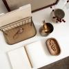 imageKate and Laurel Koni Modern ThreePiece Home Office Organization Set 13 x 8 x 9 Walnut Brown and Antique Brass Wood and Metal Organizational Set for Office with File Folder Holder