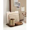 imageKate and Laurel Koni Modern ThreePiece Home Office Organization Set 13 x 8 x 9 Walnut Brown and Antique Brass Wood and Metal Organizational Set for Office with File Folder Holder
