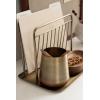 imageKate and Laurel Koni Modern ThreePiece Home Office Organization Set 13 x 8 x 9 Walnut Brown and Antique Brass Wood and Metal Organizational Set for Office with File Folder Holder