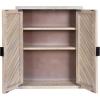 imageKate and Laurel Mezzeta Decorative Modern TwoDoor Floating Bathroom Cabinet 22 x 7 x 28 Beige Wood Decorative Solid Mango Wood Over The Toilet Storage Cabinet with Slatted Chevron DesignWhite