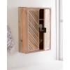 imageKate and Laurel Mezzeta Decorative Modern TwoDoor Floating Bathroom Cabinet 22 x 7 x 28 Beige Wood Decorative Solid Mango Wood Over The Toilet Storage Cabinet with Slatted Chevron DesignNatural