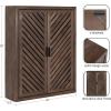 imageKate and Laurel Mezzeta Decorative Modern TwoDoor Floating Bathroom Cabinet 22 x 7 x 28 Beige Wood Decorative Solid Mango Wood Over The Toilet Storage Cabinet with Slatted Chevron DesignBrown