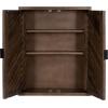 imageKate and Laurel Mezzeta Decorative Modern TwoDoor Floating Bathroom Cabinet 22 x 7 x 28 Beige Wood Decorative Solid Mango Wood Over The Toilet Storage Cabinet with Slatted Chevron DesignBrown