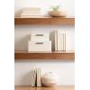imageKate and Laurel Namina Decorative Vegan Leather Storage Box Set of 2 8 x 5 and 10 x 7 Ivory and Brass Modern Glam TwoPiece Box Set with Handles for Use as Jewelry Boxes or Perfume Organizers