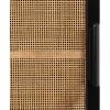 imageKate and Laurel Ori Transitional Cane Wall Cabinet with Door 15 x 7 x 24 Black and Natural Rattan Decorative Rattan Over The Toilet Cabinet with Two Shelves and Bonus Storage Cubby15x7x24