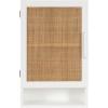 imageKate and Laurel Ori Transitional Cane Wall Cabinet with Door 15 x 7 x 24 Black and Natural Rattan Decorative Rattan Over The Toilet Cabinet with Two Shelves and Bonus Storage Cubby15x7x24