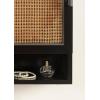 imageKate and Laurel Ori Transitional Cane Wall Cabinet with Door 15 x 7 x 24 Black and Natural Rattan Decorative Rattan Over The Toilet Cabinet with Two Shelves and Bonus Storage Cubby15x7x24