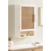 imageKate and Laurel Ori Transitional Cane Wall Cabinet with Door 15 x 7 x 24 Black and Natural Rattan Decorative Rattan Over The Toilet Cabinet with Two Shelves and Bonus Storage Cubby15x7x24