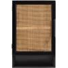 imageKate and Laurel Ori Transitional Cane Wall Cabinet with Door 15 x 7 x 24 Black and Natural Rattan Decorative Rattan Over The Toilet Cabinet with Two Shelves and Bonus Storage Cubby15x7x24