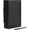 imageKate and Laurel Ori Transitional Cane Wall Cabinet with Door 15 x 7 x 24 Black and Natural Rattan Decorative Rattan Over The Toilet Cabinet with Two Shelves and Bonus Storage Cubby15x7x24