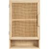imageKate and Laurel Ori Transitional Cane Wall Cabinet with Door 15 x 7 x 24 Black and Natural Rattan Decorative Rattan Over The Toilet Cabinet with Two Shelves and Bonus Storage Cubby15x7x24
