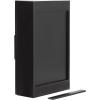 imageKate and Laurel Ori Transitional Cane Wall Cabinet with Door 15 x 7 x 24 Painted Black Wood and Natural Rattan Decorative Rattan Over The Toilet Cabinet with Three Shelves for Decor and DisplayBlack