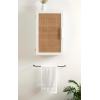 imageKate and Laurel Ori Transitional Cane Wall Cabinet with Door 15 x 7 x 24 Painted Black Wood and Natural Rattan Decorative Rattan Over The Toilet Cabinet with Three Shelves for Decor and DisplayWhite