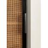 imageKate and Laurel Ori Transitional Cane Wall Cabinet with Door 15 x 7 x 24 Painted Black Wood and Natural Rattan Decorative Rattan Over The Toilet Cabinet with Three Shelves for Decor and DisplayBlack