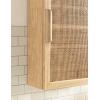 imageKate and Laurel Ori Transitional Cane Wall Cabinet with Door 15 x 7 x 24 Painted Black Wood and Natural Rattan Decorative Rattan Over The Toilet Cabinet with Three Shelves for Decor and DisplayNatural