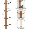 imageKate and Laurel Rossmore Modern 4Hook Vertical Wall Hanging Coat Rack 8 x 4 x 30 Rustic Brown and Black Decorative Modern Wood and Metal Coat Tree Hanging Hooks for WallMounted StorageRustic BrownBlack