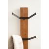 imageKate and Laurel Rossmore Modern 4Hook Vertical Wall Hanging Coat Rack 8 x 4 x 30 Rustic Brown and Black Decorative Modern Wood and Metal Coat Tree Hanging Hooks for WallMounted StorageRustic BrownBlack