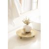 imageKate and Laurel Sancia Decorative Round Embossed Metal Tray with Feet 10 Inch Diameter Gold Modern Circle Footed Coffee Table Tray for Use as Kitchen Counter Display or Living Room Decor AccentGold