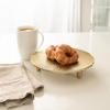 imageKate and Laurel Sancia Decorative Round Embossed Metal Tray with Feet 10 Inch Diameter Gold Modern Circle Footed Coffee Table Tray for Use as Kitchen Counter Display or Living Room Decor AccentGold