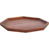 imageKate and Laurel Thorpe MidCentury Solid Wood Octagon Serving Tray 16 Inch Diameter Walnut Brown Modern Geometric FoodSafe Tray for Use as Charcuterie Board or Living Room Ottoman Tray