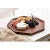 imageKate and Laurel Thorpe MidCentury Solid Wood Octagon Serving Tray 16 Inch Diameter Walnut Brown Modern Geometric FoodSafe Tray for Use as Charcuterie Board or Living Room Ottoman Tray