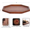 imageKate and Laurel Thorpe MidCentury Solid Wood Octagon Serving Tray 16 Inch Diameter Walnut Brown Modern Geometric FoodSafe Tray for Use as Charcuterie Board or Living Room Ottoman Tray